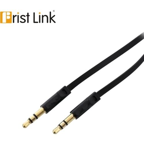 Slim 3.5mm Stereo Audio Cable Male to Male,3.5mm Flat Audio Cable, Black