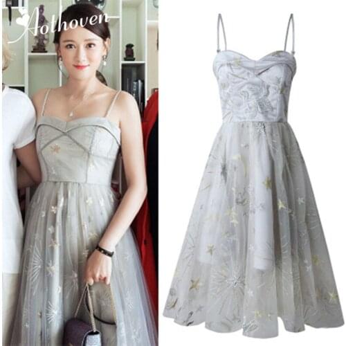 Spring Maxi Embroidery Ball Gown Dress Women Strapless Spaghetti Strap Dress Office Lady Vestidos Elegant Sexy Party Dresses