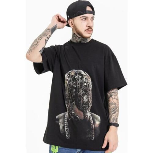 High quality mens new fashion casual oversize thick cotton print t shirts man plus size daily tees