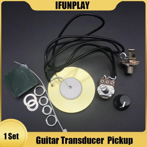 Guitarra Buzzer Pickup Piezo Transducer Prewired Amplifier with 6.35MM Output Jack for Acoustic Guitar Ukulele Cigar Box Guitar
