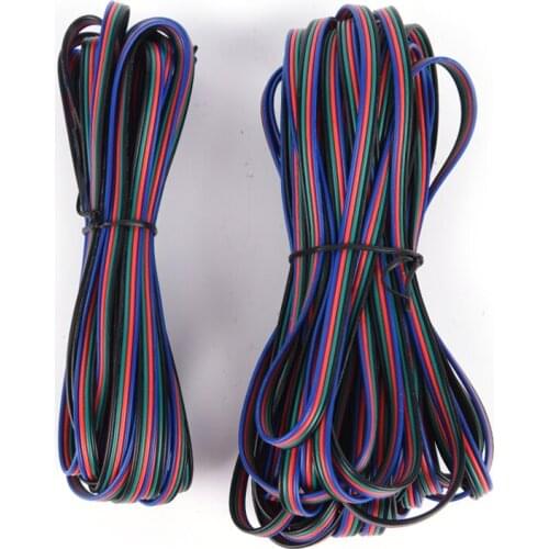 1pcs 5m 10m 4pin Wire Cable rgb white black led For 3528 5050 smd RGB LED Strip 22AWG line