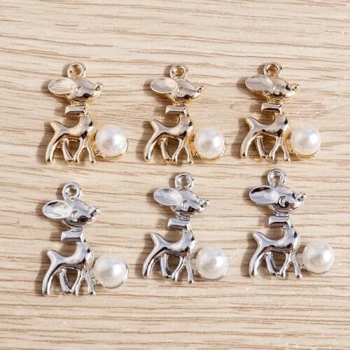 10pcs 17*21mm Alloy Cartoon Animal Charms for Jewelry Making Gold Silver Color Charms Pendant Necklaces Earrings DIY Pearl Craft