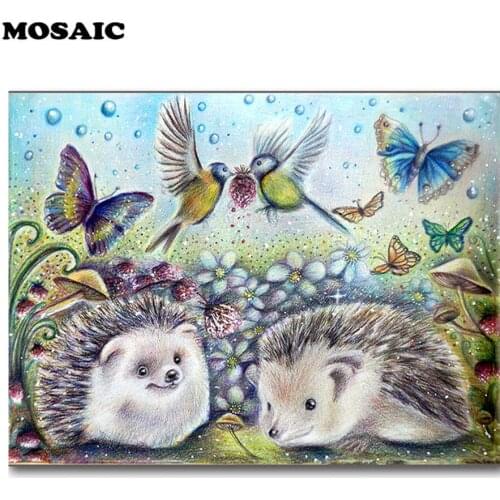 Full square Drill 5D DIY Diamond Painting "Hedgehog"3D Embroidery animal Cross Stitch Mosaic cactus Home Decor Gift customized