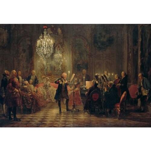 Free shipping classical court figure Princess Music Performance canvas prints oil painting on canvas wall art decoration picture