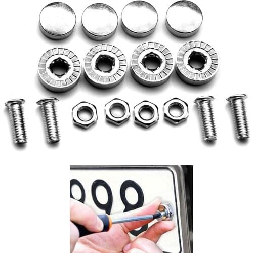 BOOMBLOCK 16pcs/set Car License Plate Screws Covers Tightly For Mazda 3 6 Toyota Avensis C-HR Peugeot 307 407 308 Alfa Romeo 159