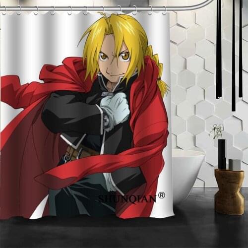 Custom Fullmetal Alchemist Shower Curtain 3D Printing 12 Hooks For The Bathroom High Quality Polyester Fabric Bath Curtain