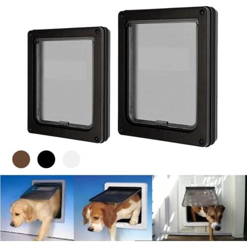 Pet Dog Door Safe Locking Automatically Close Pet Dog Cat Door Pet Supplies Flap Door Pet Door Ferromagnetic Wall Entry
