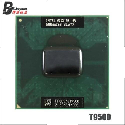 Intel Core 2 Duo T9500 SLAQH SLAYX 2.6 GHz Dual-Core Dual-Thread CPU Processor 6M 35W Socket P