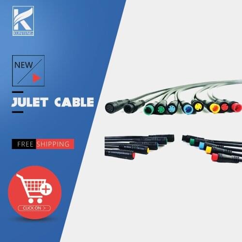 Julet Connector 2 3 4 5 6 Pin Waterproof Cable Ebike Extension Cable Connector Optional Cable Female Male Cables For Ebike Parts