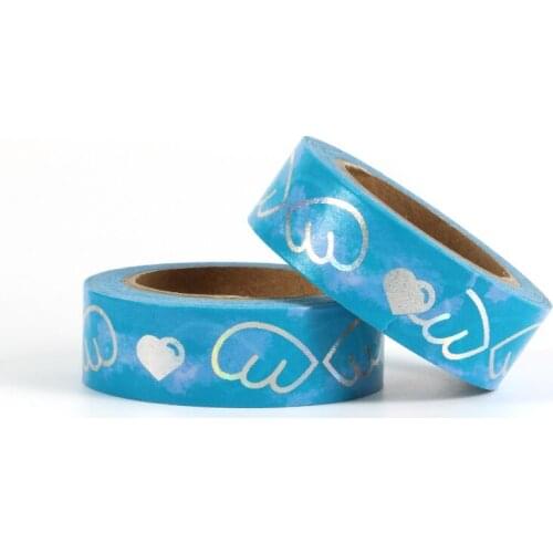 15mm*10m Adhesive Foil Washi Tape Quality Stationery Diy Scrapbooking Photo Album School Tools Kawaii Scrapbook Paper Stickers