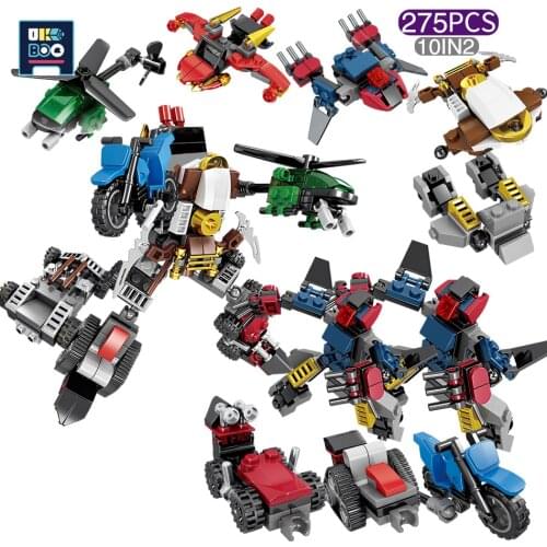 275Pcs 10IN2 Ninjaed Mech Building Blocks Armor Robot Vehicle Helicopter Kai Figure Bricks Toys for Children Boys Gift