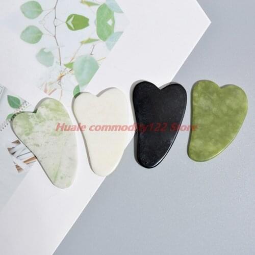 Jade Guasha Massage Board Natural Stone Scraper Beauty Tool Health Care Massager