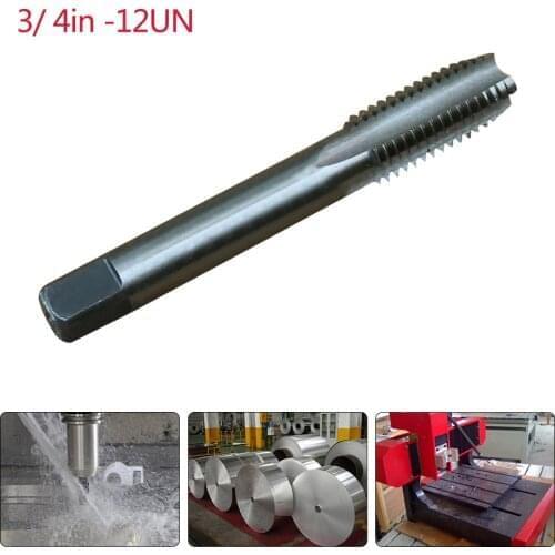 HSS 3/ 4in -12UN Thread tap Plug Hand Tap Screw Metric Machine Straight Flute Thread Hand Tap Drill Milling Cutter Hand Tools