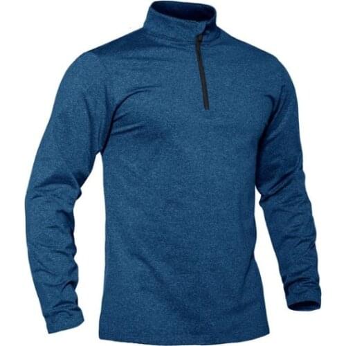 Spring/Fall Thermal Sports Sweater Mens 1/4 Zipper Tops Breathable Gym Running T Shirt Pullover Male Activewear