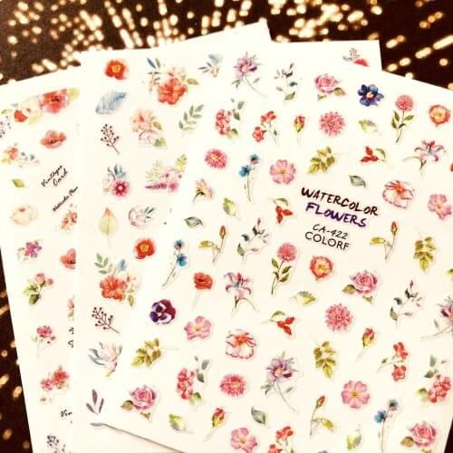 CA-422-395-246-248 FLOWER 3d nail art stickers decal template diy nail tool decorations
