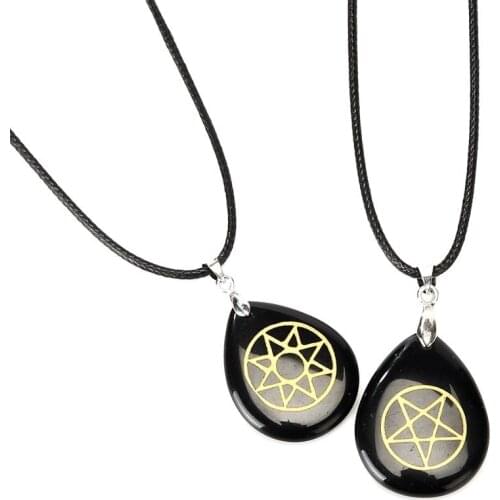 Natural Crystal Reiki Water drop Ishtar Star Mesopotamian Pendant Charms Long Fashion Necklace Supplies for Jewelry 2020