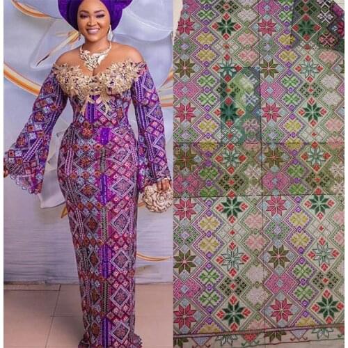 Nigerian Lace Fabric 2019 High Quality Lace With Stones, High-quality lace cloth of stones DYS231