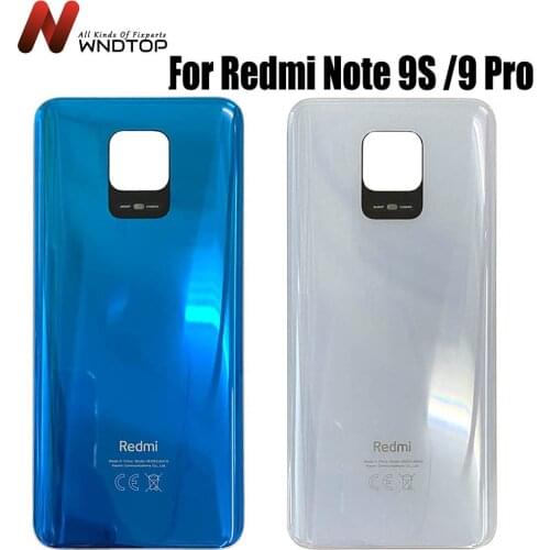 Original For Xiaomi Redmi Note 9s Battery Cover Back Glass Panel Rear Housing Case For Redmi Note 9 Pro Back Battery Cover Door