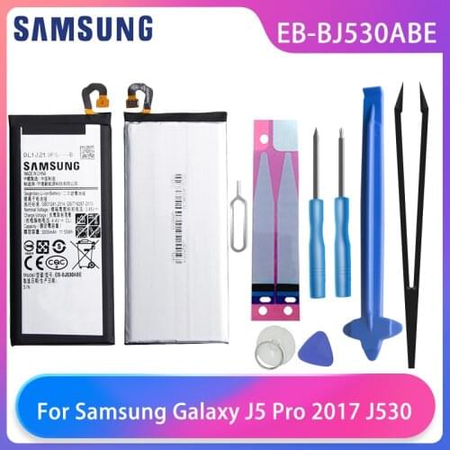 Original Samsung Galaxy J5 Pro 2017 J530 J530F J530G SM-J530K SM-J530F SM-J530Y Phone Battery EB-BJ530ABE 3000mAh Free Tools