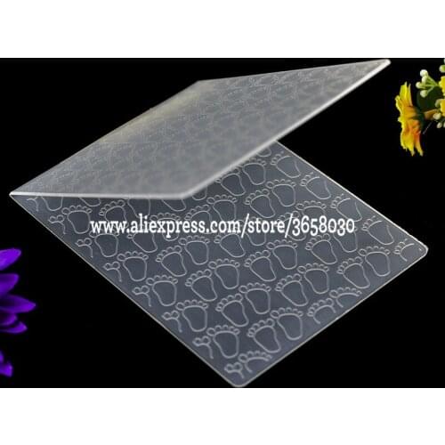 Footprint Plastic Embossing Folder For Scrapbook DIY Album Card Tool Plastic Template 10.6x14.5cm 8070808
