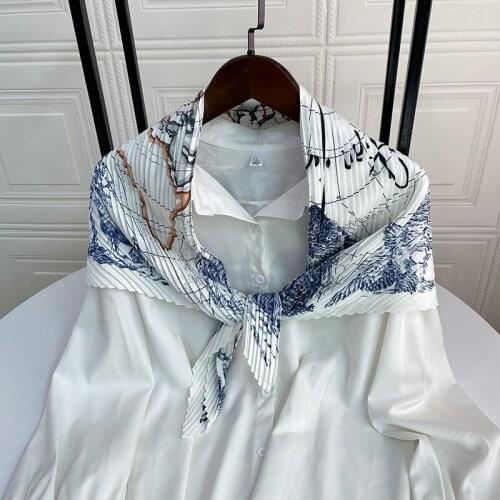 2021 Fashion Print Hair Scarf For Women Silk Satin Kerchief Small Shawls Wraps Women Neckerchief Cute Bandana Head Scarves