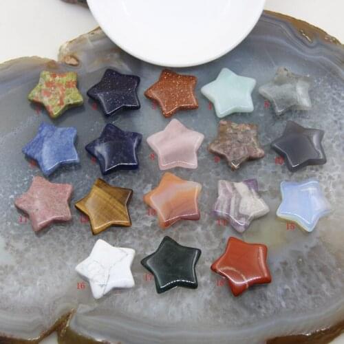 Polished Natural Stones 30mm Star Shaped Healing Rose Quartzs/Labradorite/Amethysts/White Crystal/Agates Home Decor Gift