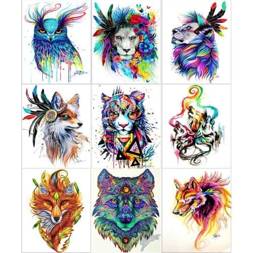 Full Square/Round Drill 5D DIY Diamond Painting "animal colorful paintings" 3D Embroidery Cross Stitch 5D Home Decor