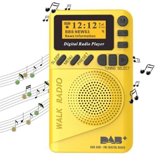 New Pocket Radio Portable DAB+ Digital Radio Rechargeable Battery FM Radio 1.44 inch LCD Display MICRO USB charging