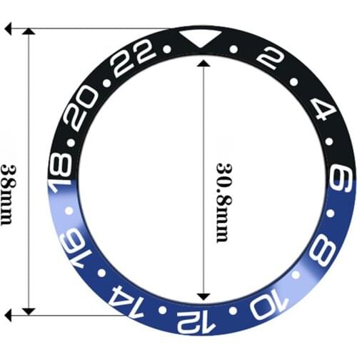 Watch Bezel 38mm Insert Watch Ring for GMT Watch 40mm Casing Watch Accessories Ceramic / Aluminum Bezels