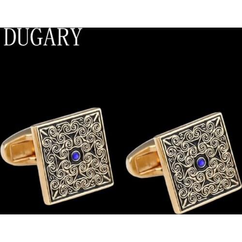 DUGARY Luxury shirt cufflinks for mens Brand cuff buttons cuff links High Quality Square Enamel abotoaduras Jewelry gemelos