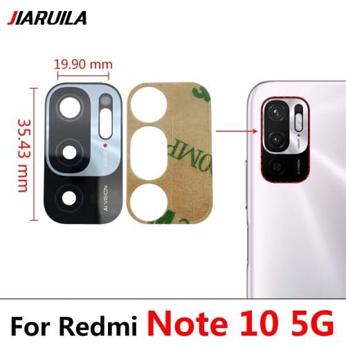 10Pcs/Lot, Camera Glass For Xiaomi Redmi Note 10 5G Rear Back Camera glass Lens With Glue Adhesive