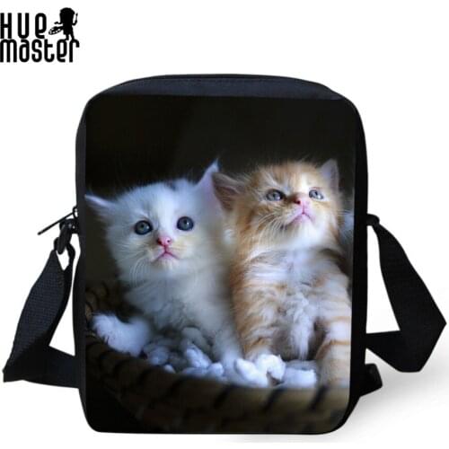 Shoulder Bag for Women Messenger Bag Kids Girls 10 inch Pet Cat Prints Small Crossbody Bags Portable Casual Mini Bags