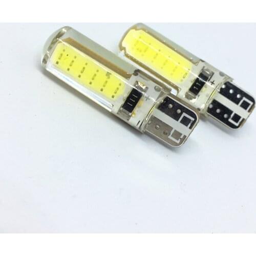 10PCS T10 LED Silica Gel Waterproof Wedge Light194 2825 WY5W W5W COB Auto Parking Bulb 501 Silicone Shell Car Reading Dome Lamp