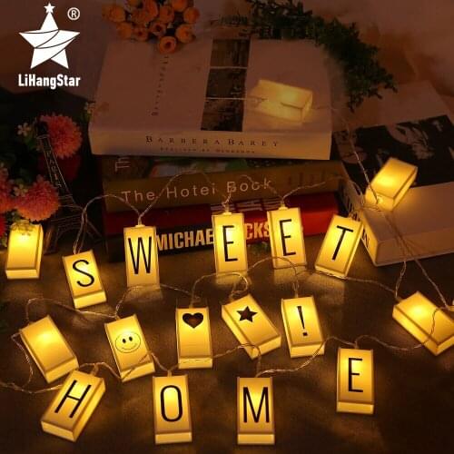 LED Letter Light Box DIY Combination String Light Battery Powered 1.5m10LED 3m20LED Birthday Banner Christmas Wedding Decoration