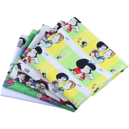Fabric girl cartoon polyester cottons polyester printings embroidery patchwork sewing tablecloth quilt tulle DIY 50*140cm1 piece