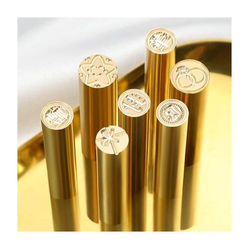 Leave message for the pattern Custom brass varnish seal gift seal wax account copper seal seal cylinder round rod varnish seal