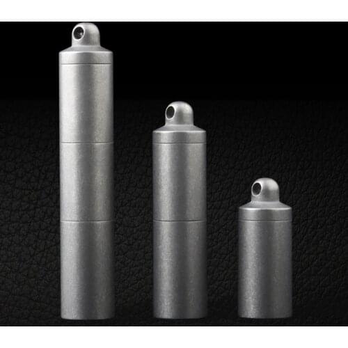 S/M/L Titanium Seal Bottle Waterproof Canister Medicine Titanium Bottle Multilayer Outdoor EDC Survival Tool