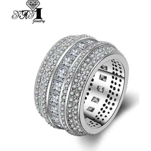 YaYI Fine Jewelry Top Quality Princess Cut Gemstones Moissanite Cubic Zirconia Silver Color Engagement Wedding Party Rings Gifts