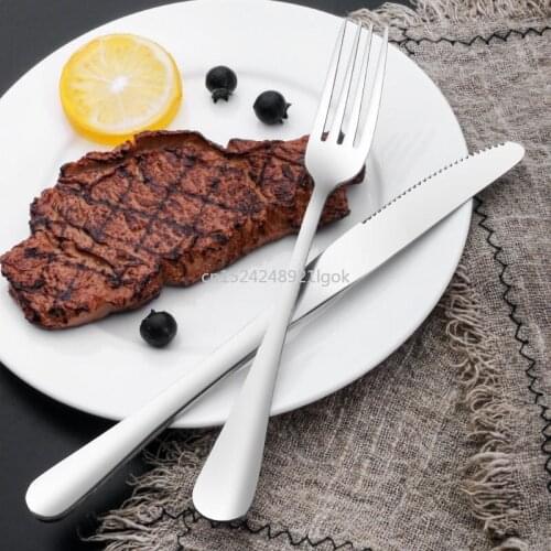 Western Tableware Steak Knife and Fork Three-piece Stainless Steel Fork Spoon Set Household Steak Plate Western Plate Creative