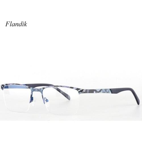 Half Rim Metal Vintage Frame Women Stainless Steel Optical Spectacles Prescription Myopia Presbyopia Semi-Frame Eyeglasses