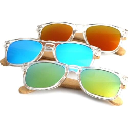 2019 Wood Sunglasses Women,Transparent Bamboo Wood Sunglasses with Gift Box UV400 Polarized Sunglasses lunette soleil femme