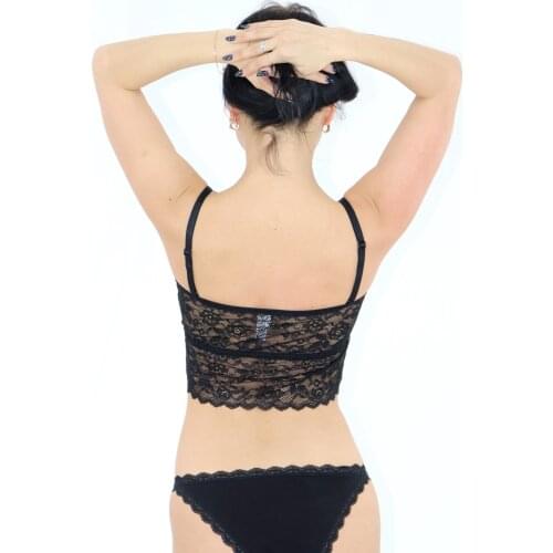 Women Lace Bralet Bra Overbust Sexy Lingerie Underwear Set Panties Bustiere Corset Adjustable Strap Top Thong Briefs Top