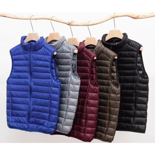 Winter Men Duck Down Vest 2021 Coat Ultralight Sleeveless Puffer Vest Jacket ultra thin warm lightweight down jacket Waistcoat