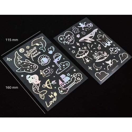 1 Sheet Laser Blingbling Whales Love Photo Album Decoration Phone sticker for Phone Case Bottle Cups