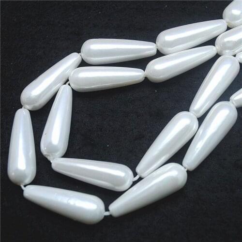 13PCS Nature Shell Drops Mother Of Pearl String 30x10MM White Colors For Womens Earring Making Accessories Top Sells DIY Finds