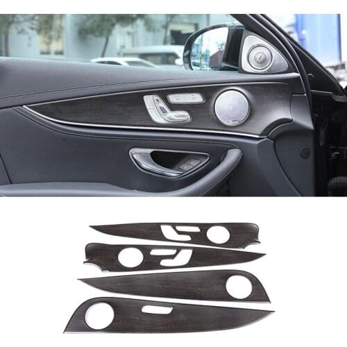 4pcs ABS Oak Wood Grain Interior Door Panel Cover Trim For Mercedes Benz E Class W213 E200l E300l Car Accessories