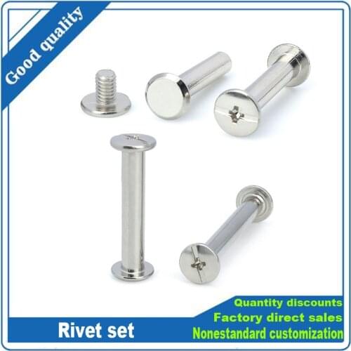 5/10pcs M4 M5 Leather Bag Belt Photo Scrapbook Album Book Post Binding Screw Chicago Screw Nail Rivet Bolt 304 Stainless Steel