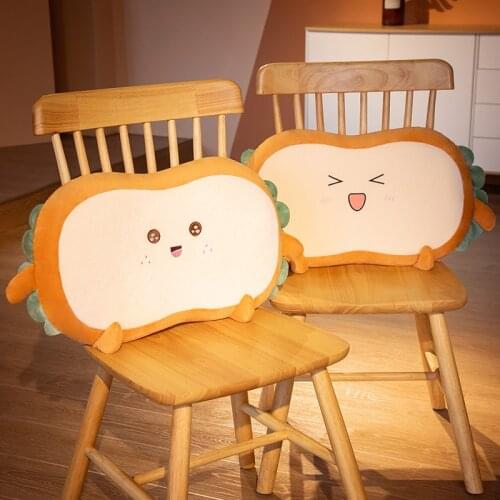 55CM Kawaii Bread Toast Cat Belly Pillow Plush Toys Cute Plush Cushion Soft Stuffed Bread Cushion For Kids Girls Birthday Gifts
