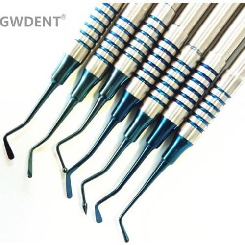 7Pcs Dental Composite Resin Filling Spatula Titanium plated Head Resin Filler Set thick handle Restoration set Dental Instrument