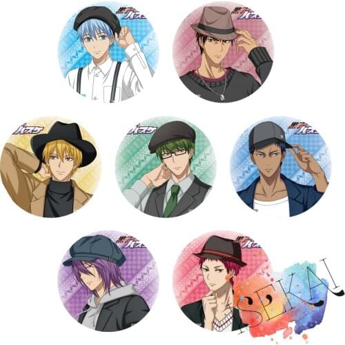 Kurokos Basketball Anime Badge Kuroko no Basuke Kuroko Tetsuya Kagami Taiga Kise Ryota Atsushi Metal Badge Brooch Pins